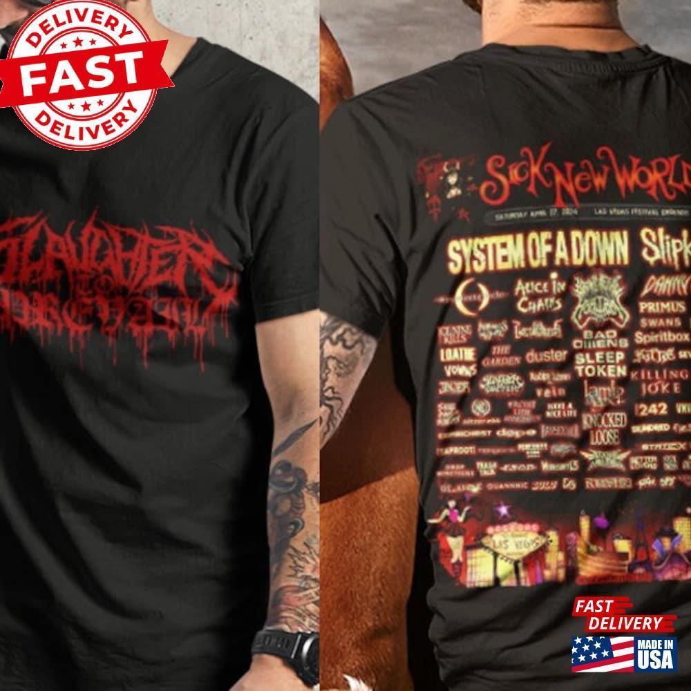 Unisex T-Shirt Slaughter To Prevail Sick New World Concert  2 Sided